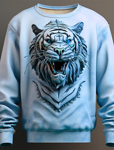  Herren Graphic Tier Sweatshirts Pullover Sweatshirt Langarm Sweatshirt Rundhalsausschnitt Modisch Täglich Brautkleider schlicht 3D-Druck Urlaub Festtage Ausgehen Bedruckt Frühling & Herbst