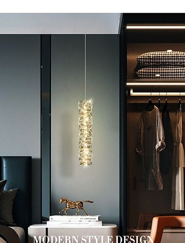  Kristall-Pendelleuchte, 1-flammig, Chrom-K9-Kristall-Hängeleuchten, für Schlafzimmer, Küche, Insel, Esszimmer