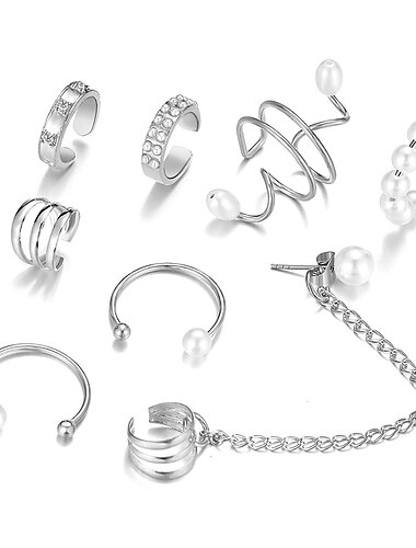  Europa y los Estados Unidos transfronterizos Nueva Perla Clip de oreja Pendientes para hombres y mujeres Pendientes de cartílago falsos sin perforación Pendientes Joyas