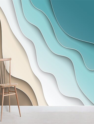  cool wallpapers 3d abstract behang muurschildering blauwe golven die sticker afpellen en plakken verwijderbaar pvc/vinyl materiaal zelfklevend/klevend vereist muurdecor voor woonkamer keuken badkamer