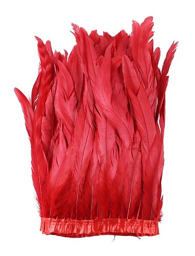  DIY-Schmuckzubehör, 25–30 cm Hahnenschwanztuch mit buntem Rock, Dekoration, Leistung, echte Federn, Bekleidungszubehör