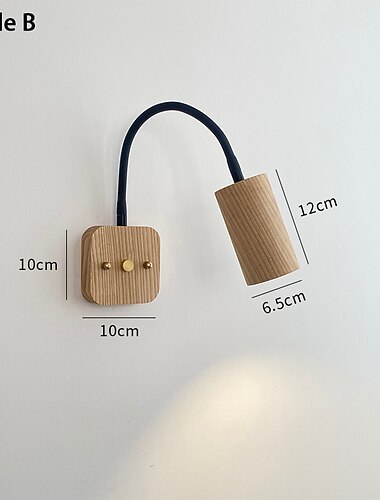  applique industriali, luce semplice e moderna, lampada da comodino a semicerchio geometrico, applique a led in legno e ferro battuto in metallo per soggiorno, camera da letto, ristorante