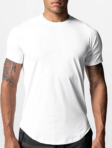 Herre T-shirt Fitness skjorte Basketball skjorte Atletiske skjorter Rund hals Kortærmet Sport & Udendørs Ferierejse I-byen-tøj Afslappet / Hverdag Hurtigtørrende Svedtransporterende Åndbart Blødt