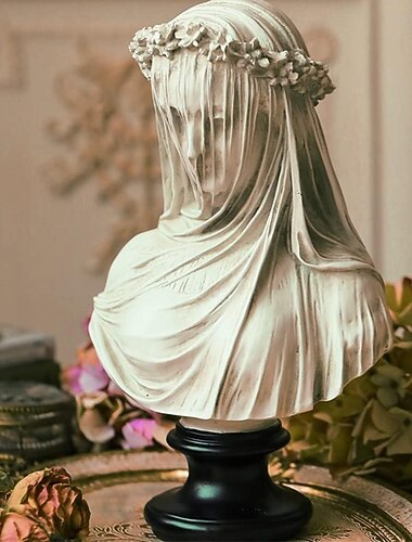  statua della signora, busto della signora velata statua della dea greca astratta statua della fanciulla velata vittoriana statua decorazione della casa estetica per la casa collezione d'arte ornamento