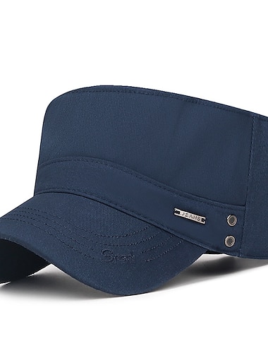  Unisex Schiebermütze Cap Basecap Militärmütze Kadettenhut Schwarz Dunkelmarine Polyester Warm Vintage Brautkleider schlicht Minimalismus Outdoor Urlaub Glatt Einstellbar Sonnenschutz Modisch
