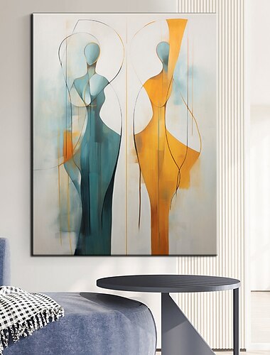  oljemålning handmålad väggkonst abstrakt målning figur bild väggkonst grön abstrakt målning konst dam abstrakt målning stor modern väggkonst heminredning redo att hänga eller duk