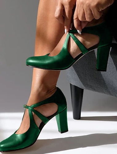  Pentru femei Tocuri Pantofi pumps Mărime Plus Size Tocuri cu curea pentru gleznă Pantofi de epocă Petrecere Crăciun Ziua Îndrăgostiților Vară Iarnă Toc Înalt Toc Îndesat Vârf rotund Elegant Epocă Modă
