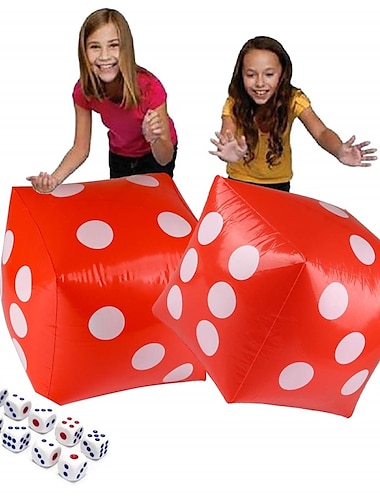  11.8 dados inflables jumbo paquete de 2 dados inflables gigantes divertidos para exteriores y dados de 12 mm y 10 piezas para juegos amplios en interiores y exteriores ludo y fiesta en la piscina