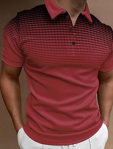  Herren Sport-Polo Golfhemd Casual Festtage Kargen Kurzarm Modisch Basic Farbverlauf Taste Sommer Regular Fit Wein Schwarz Weiß Marineblau Orange Grau Sport-Polo