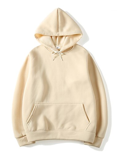  Herren Hoodie Sweatshirt Kapuze Mit Kapuze Sport & Natur Täglich Festtage Tasche Glatt Weinrot Schwarz Weiß Polyester Sportkleidung Strassenmode Sport Frühling & Herbst