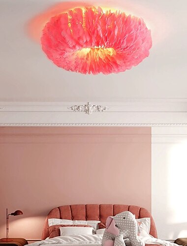 led stropní svítidlo 60cm péřové lampy do ložnice kroužková lampa z peří závěsná lampa do ložnice závěsná moderní móda elegantní designový design závěsná světla do obývacího pokoje veranda bar dětský