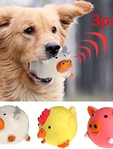  Brinquedos para roer Brinquedo interativo Squeak Toy com Durável Exercício para animais de estimação Brinquedo de dentição para Cachorros Gatos Interior Exterior Brinquedos Para Pet