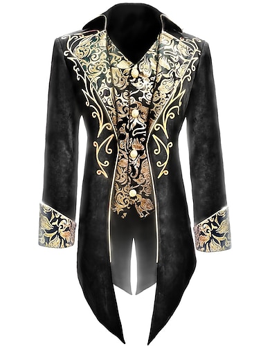  Men's Steampunk Vintage Tailcoat Jacket Gothic Victorian Frock Uniform Retro Vintage Medieval Renaissance