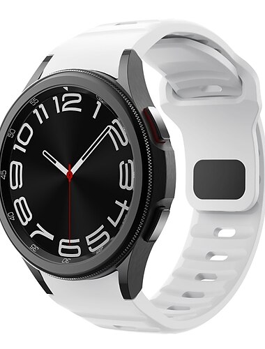  Uhrenarmband für Samsung Galaxy Watch 7/6/5/4 40/44mm, Galaxy Watch 5 Pro 45mm, Galaxy Watch 4/6 Classic 42/46/43/47mm, Watch 3, Active 2, Gear S2 Silikon Ersatz Gurt Wasserdicht Verstellbar