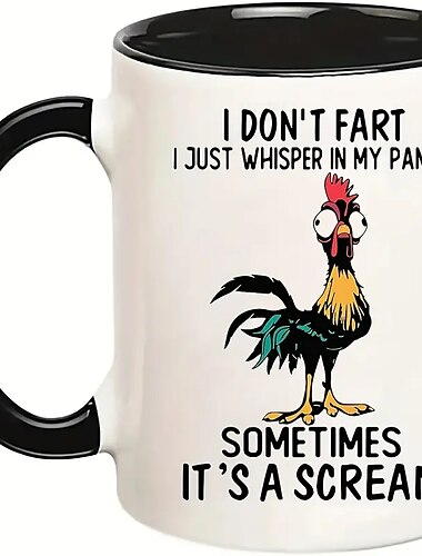  ik laat geen scheten - ik fluister gewoon in mijn broek en soms is het een schreeuw - grappige kippenhaan koffiekopje - 11 ounce nieuwigheid koffiemok voor restaurants/cafés