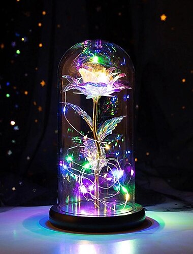  Romantische, verzauberte Rosen-LED-Lichterkette in einer Glaskuppel – das perfekte Geschenk zum Muttertag, zu Hochzeiten, zum Valentinstag und zu Jubiläen (Batterien nicht im Lieferumfang enthalten)