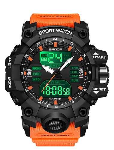  SANDA Herren Digitaluhr Draussen Sport Modisch Geschäftlich leuchtend Wecker Kalender Chronograph Silikon Beobachten