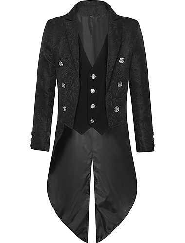  Retro vintage Middeleeuws Steampunk Jas Rok Overkleding Ren Faire Prins Edelman Effen Voor heren Stoompunk Carnaval Maskerade Feest / Uitgaan Volwassenen Jas