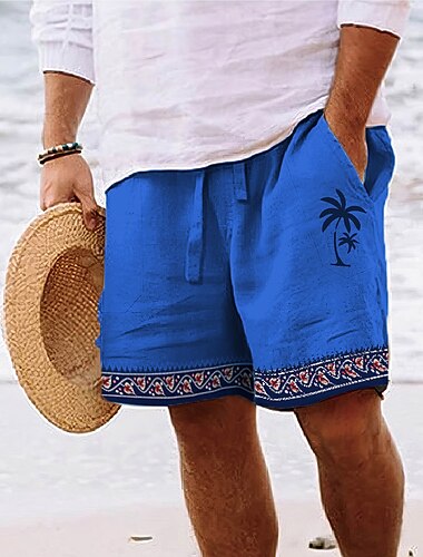  Herren Grafik Kokospalme Geometrie Shorts Sommershorts Strandshorts Mittlere Taille Streetwear Hawaiianisch Designer Lässig Täglich Ferien Kordelzug Elastischer Bund 3D-Druck Designer Bekleidung