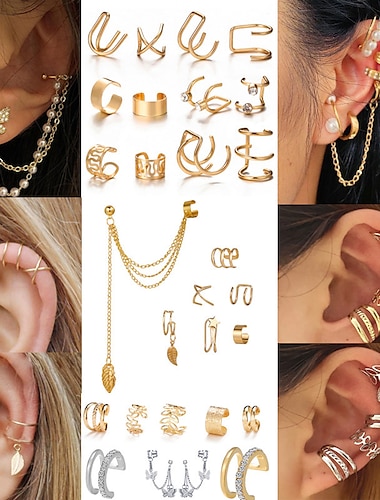  Europa y los Estados Unidos transfronterizos Nueva Perla Clip de oreja Pendientes para hombres y mujeres Pendientes de cartílago falsos sin perforación Pendientes Joyas