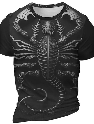  Per uomo Grafico Scorpione Maglietta Manica Corta maglietta Stampa 3D Girocollo Camicia Quotidiano Designer Retrò Vintage Sport all'Aperto Ferie Uscire Viola Marrone Grigio Primavera & Estate
