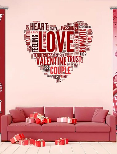  1 Stück Willkommen Valentinstag Poster mit Kleiderbügeln Innenhof Wandkunst Leinwand Poster Kunst für Zuhause Wohnzimmer Dekoration Wandkunst Dekor