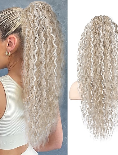  Correa Coletas Suave / Natural / Fácil vestidor Pelo sintético Pedazo de cabello La extensión del pelo Rizado 26 pulgadas Fiesta / Fiesta / Noche / Ropa Cotidiana