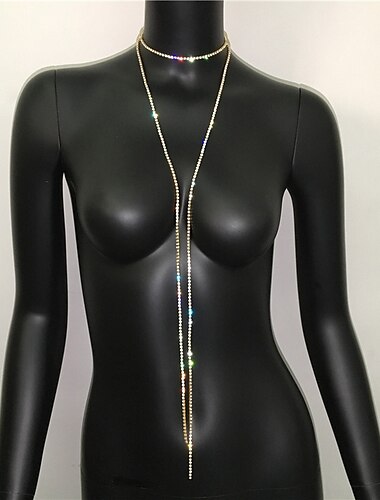  Halsketten Körper-Kette / Bauchkette Para Cuerpo Elegant und luxuriös Glanz Sexy Strass Für Scheibe Cosplay Karneval Damen Modeschmuck Modeschmuck