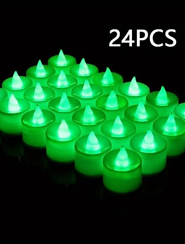  Lámpara de vela electrónica LED de 24/50 piezas, luz nocturna redonda de concha blanca, pequeña luz LED, para el día de San Valentín, Navidad, varias decoraciones navideñas