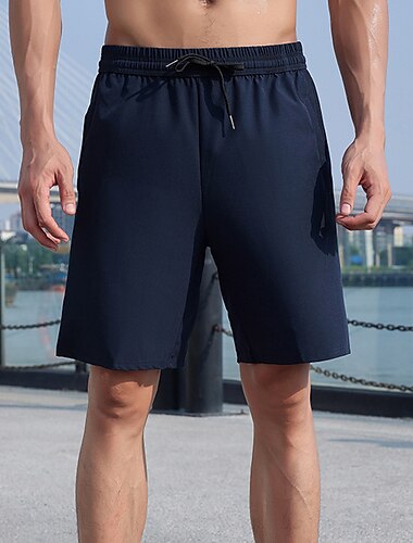  Herren Sportliche Shorts Kurze Sporthose Kurze Sporthose Sport Shorts Sport Ausgehen Wochenende Atmungsaktiv Schnelltrocknend Laufen Bequem Tasche Kordelzug Elastische Taille Glatt Knielänge Gymnastik
