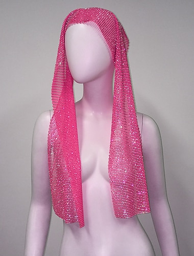  Transparenter Mesh-Strassstein Kopfwickel Schal Schal Metallisch Glanz Sexy Polyester Für Scheibe Cosplay Karneval Damen Modeschmuck Modeschmuck