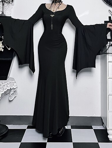  Retro Vintage Punk & Gothic Steampunk Kleid Abschlussballkleid Gothic Mädchen Normal Damen Fantasie Maskerade Party Erwachsene Kleid