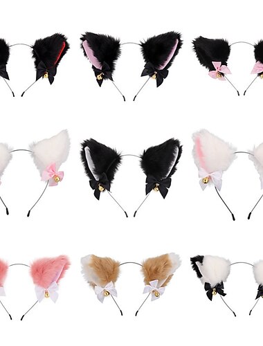  orecchie di gatto (pane a forma di orecchie di gatto al vapore) fascia per capelli a campana accessori per capelli fascia per capelli giapponese fascia per capelli festa di Halloween fascia per