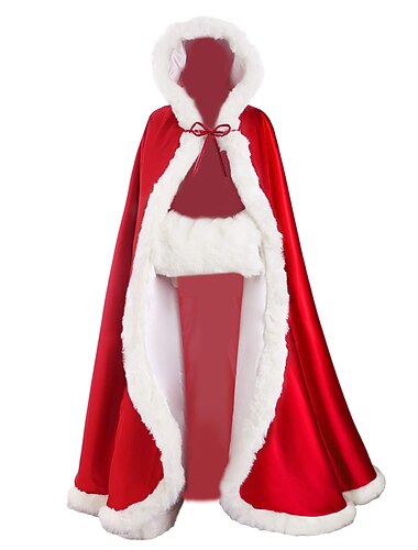  レトリ／ヴィンテージ 中世 ルネッサンス ケープ フード付きマント ショール バイキング 結婚式 エルフ 純色 仮装 女性用 セルティック バイキング ファンタジー 性能 結婚式 成人 ショール 秋 冬