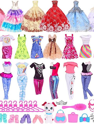  39 ensembles de vêtements de poupée de 11.5 pouces et 30cm, accessoires, jouets, jardins d'enfants transfrontaliers et poupées roses douces