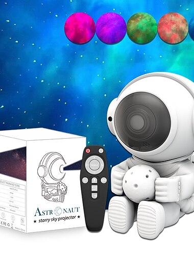  Neues Mini-Astronauten-Himmellicht, buntes Projektionslicht, voller Himmel, Sternatmosphäre, Nachtlicht, USB-Stromversorgung