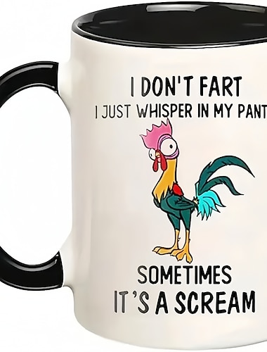  1pc 11oz grappige kip koffiemok ik laat geen scheet ik fluister gewoon in mijn broek soms schreeuwt het home decor kamer decor partij cadeau verjaardagscadeau cool spul