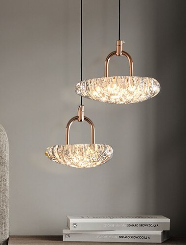  LED-Pendelleuchte, 3 Farben, 13/17 cm, Pendelleuchte, Metall-Kristall, Innen-Hängelampe, Loft, höhenverstellbare Decken-Pendelleuchte, Schlafzimmer, Bar, Café, Büro, Tisch-Hängelampen, 110–240 V