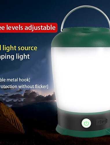  luce da campeggio portatile ricaricabile tramite USB - luce di emergenza a LED multifunzionale impermeabile per esterni