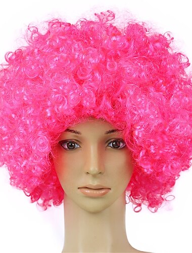  Regenbogen Clown Perücke Kostüm Zubehör kurze bunte Afro Haar Perücke für Kinder Frauen Männer Erwachsene 70er 80er Karnevalspartys Karnevalsrollen