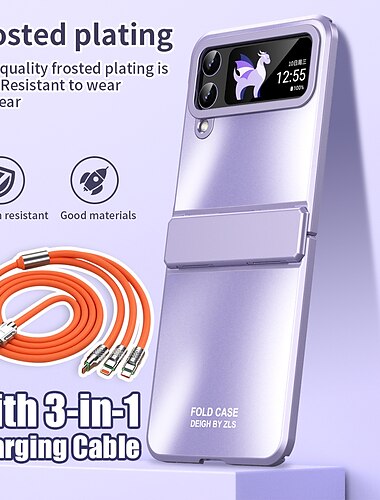  Handy Hülle Handyhüllen Für Samsung Galaxy Z Flip 5 Z Flip 4 Z Flip 3 Ganzkörper-Gehäuse Stoßresistent Einfarbig Aluminiumlegierung