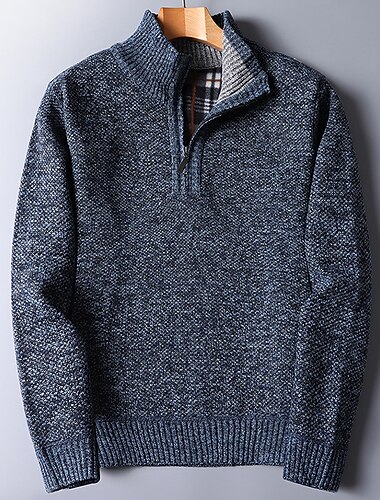  Per uomo Pullover Maglione Maglione lavorato a maglia Maglione pullover con cerniera a un quarto A coste Maglia Standard Lavorato a maglia Chiusura lampo quarto Liscio Colletto alla coreana Tenere al