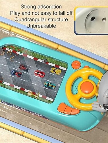 Simulación de volante para niños, juguete de conducción, rompecabezas, consola de juegos de mesa eléctrica para evitar carreras y aventuras a través de niveles