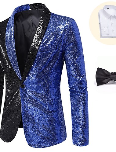  Retrò Vintage Disco Anni '80 Completi & Blazer Disco Paillettes Per uomo Costume di Carnevale Mascherata Festa / Sera Parata dell'Orgoglio Mese dell'orgoglio Adulti Cappotto Camicia Cravatta