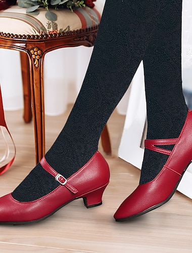  Γυναικεία Τακούνια Γόβες Slip-Ons Μέρι Τζέιν Vintage παπούτσια Παπούτσια άνεσης Πάρτι ΕΞΩΤΕΡΙΚΟΥ ΧΩΡΟΥ Καθημερινά Γατίσιο Τακούνι Στρογγυλή Μύτη Κομψό Βίντατζ Μοντέρνα Δέρμα Δερμάτινο