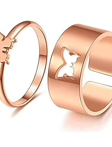  Paarring im Punk-Stil, Herren- und Damenring-Kombination, Instagram-Stil, Schmetterling, modischer und personalisierter Zeigefingerring