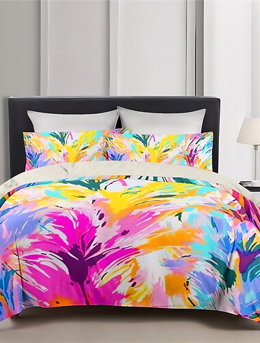  bloemendopamine gekleurd patroon dekbedovertrekset dekbedset zacht 3-delig luxe katoenen beddengoed set woondecoratie cadeau koning koningin volledige grootte