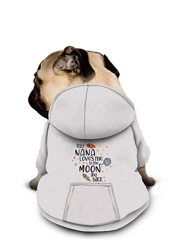  Собаки Коты Толстовка с капюшоном для домашних животных Графика Мода На каждый день на открытом воздухе На каждый день Зима Одежда для собак Одежда для щенков Одежда Для Собак Дышащий