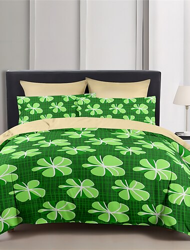  Bettbezug-Set mit St. Patrick's Day-Muster, Bettdecken-Set, weiche, luxuriöse Baumwoll-Bettwäsche-Set, Heimdekoration, Dämmerungsbettwäsche, Geschenk, King-Size-Bett, volle Größe