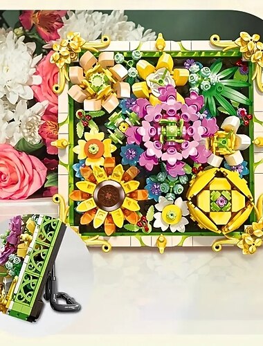  kvinnedag gaver blomst byggeklosser ideer kunstnerisk fotoramme byggeklosser modell murstein hus ornament lekesett bursdagsgave morsdag gaver til mamma